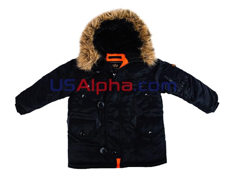 Куртка Alpha Industries Youth N-3B Чорна 28932 фото