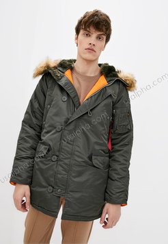 Куртка Alpha Industries N-3b Slim Fit Parka Сіра 27793 фото