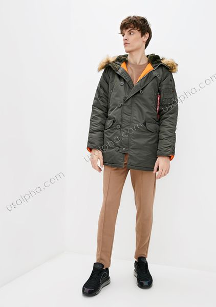 Куртка Alpha Industries N-3b Slim Fit Parka Сіра 27793 фото