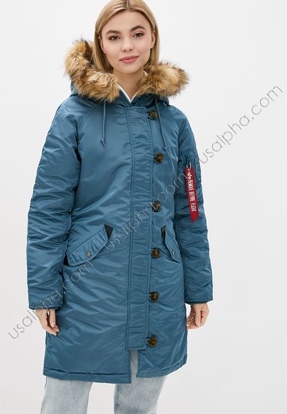 Жіноча зимова куртка N-3b Alpha Industries Elyse Parka Блакитна 28835 фото