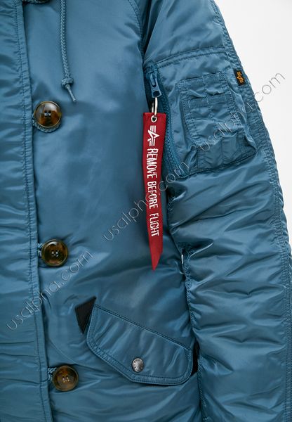 Жіноча зимова куртка N-3b Alpha Industries Elyse Parka Блакитна 28835 фото