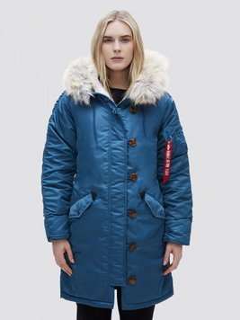 Жіноча зимова куртка N-3b Alpha Industries Elyse Parka Блакитна 28836 фото