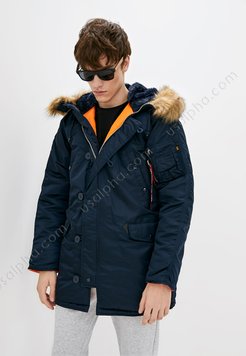 Куртка Alpha Industries N-3b Slim Fit Parka Синя 27746 фото