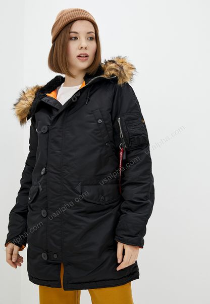 Жіноча зимова куртка N-3b Alpha Industries N-3B Women Чорна 28719 фото