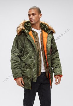 Куртка Alpha Industries N-3b Slim Fit Parka Зелена 27749 фото