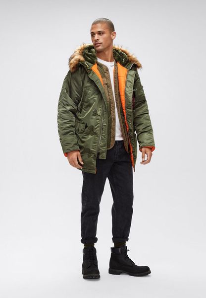 Куртка Alpha Industries N-3b Slim Fit Parka Зелена 27749 фото