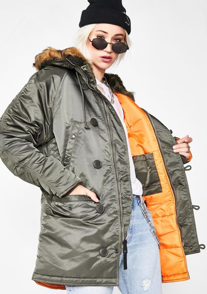 Жіноча зимова куртка N-3b Alpha Industries N-3B Women Сіра 28724 фото