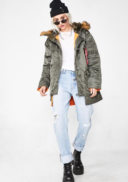 Жіноча зимова куртка N-3b Alpha Industries N-3B Women Сіра 28724 фото