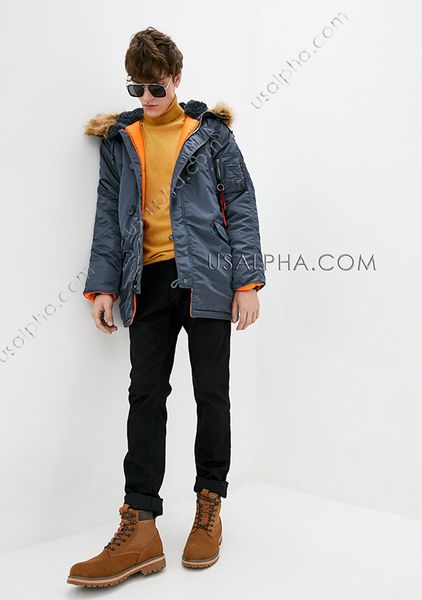 Куртка Alpha Industries N-3b Slim Fit Parka Синя 27802 фото