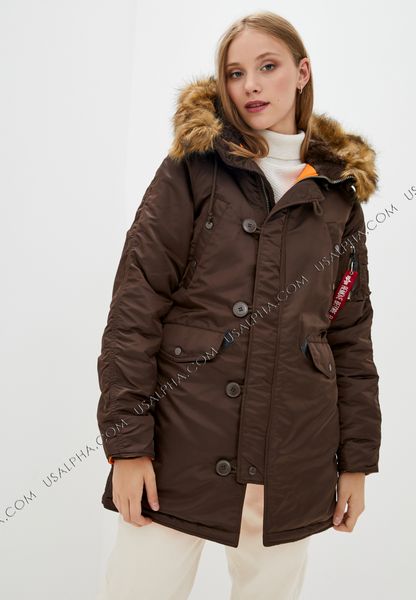 Жіноча зимова куртка N-3b Alpha Industries N-3B Women Коричнева 28726 фото