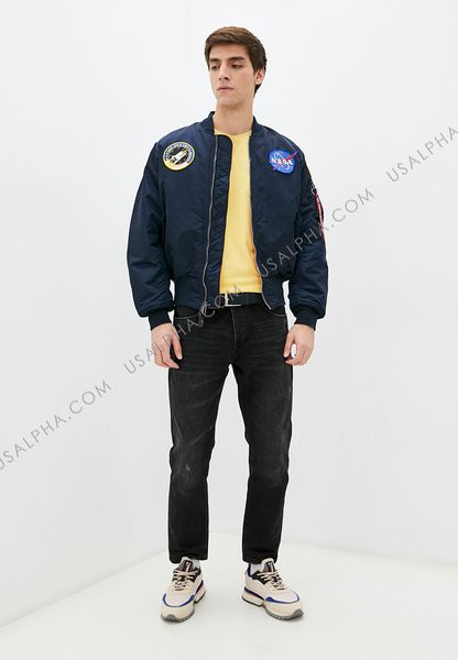 Куртка Alpha Industries MA-1 NASA Синя 28014 фото