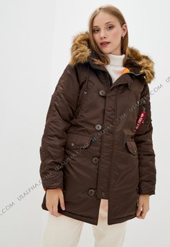 Жіноча зимова куртка N-3b Alpha Industries N-3B Women Коричнева 28728 фото