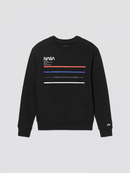 Світшот (кофта) Alpha Industries Nasa Line Crew Sweatshirt Чорний 29012 фото