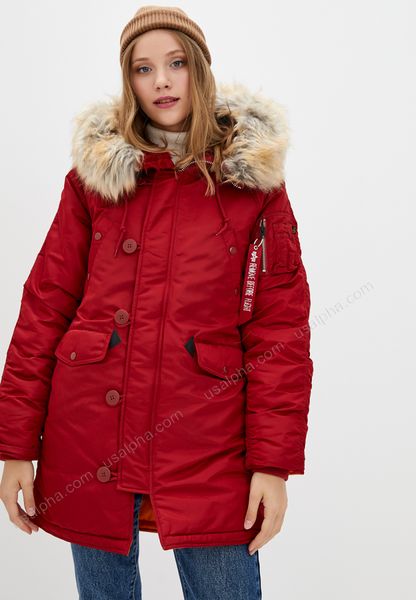 Жіноча зимова куртка N-3b Alpha Industries N-3B Women Червона 28730 фото