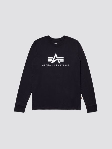 Світшот (кофта) Alpha Industries BASIC LOGO LONG SLEEVE TEE Чорна 28980 фото