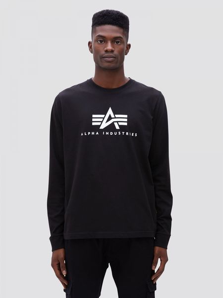 Світшот (кофта) Alpha Industries BASIC LOGO LONG SLEEVE TEE Чорна 28980 фото