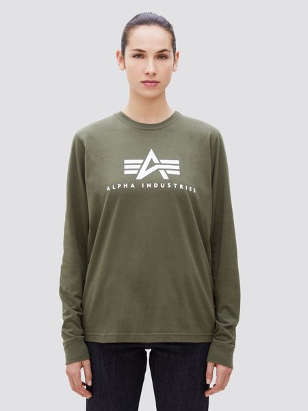 Світшот (кофта) Alpha Industries BASIC LOGO LONG SLEEVE TEE Зелена 28981 фото