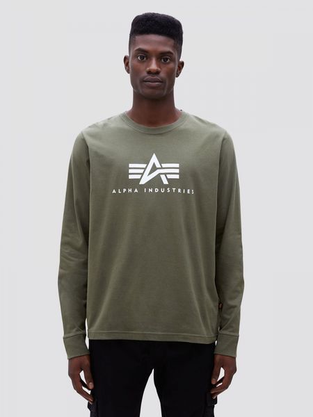 Світшот (кофта) Alpha Industries BASIC LOGO LONG SLEEVE TEE Зелена 28981 фото