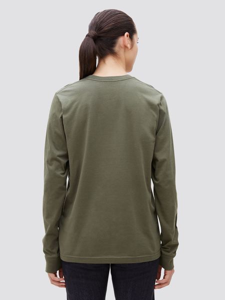 Світшот (кофта) Alpha Industries BASIC LOGO LONG SLEEVE TEE Зелена 28981 фото