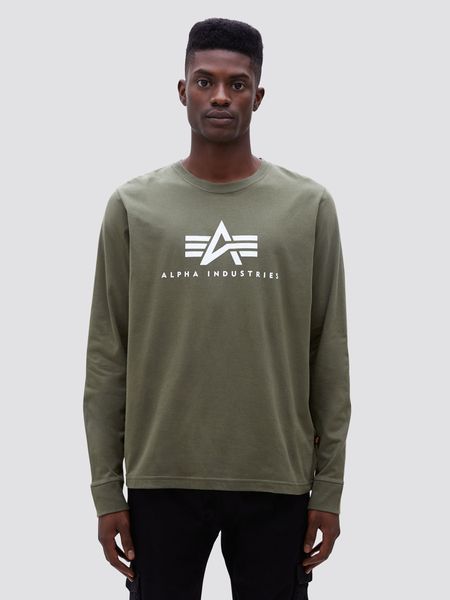 Світшот (кофта) Alpha Industries BASIC LOGO LONG SLEEVE TEE Зелена 28981 фото