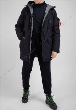 Пуховик Alpha Industries N-3B Down Parka Чорний 28469 фото