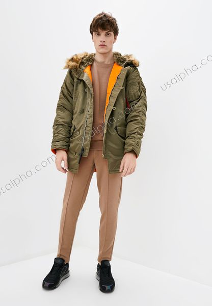 Куртка Alpha Industries N-3b Slim Fit Parka Зелена 27812 фото