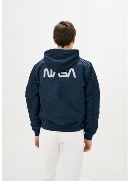 Куртка (бомбер) Airboss MA-1 Hooded NASA Синя 28680 фото