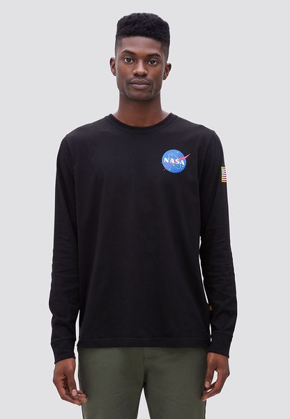 Світшот (кофта) Alpha Industries SPACE SHUTTLE LONG SLEEVE TEE Чорна 28964 фото