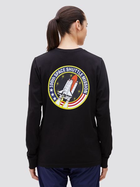 Світшот (кофта) Alpha Industries SPACE SHUTTLE LONG SLEEVE TEE Чорна 28964 фото