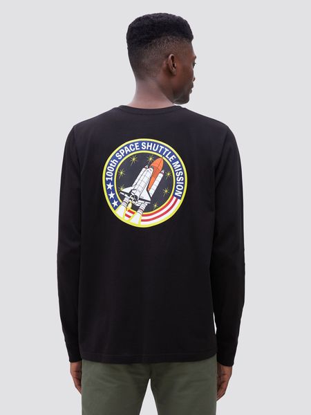 Світшот (кофта) Alpha Industries SPACE SHUTTLE LONG SLEEVE TEE Чорна 28964 фото