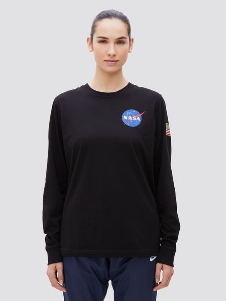 Світшот (кофта) Alpha Industries SPACE SHUTTLE LONG SLEEVE TEE Чорна 28964 фото