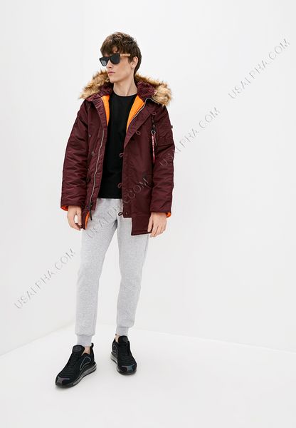 Куртка Alpha Industries N-3b Slim Fit Parka Бордова 27773 фото