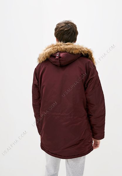 Куртка Alpha Industries N-3b Slim Fit Parka Бордова 27773 фото