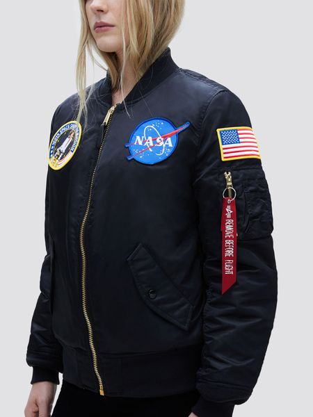 Куртка (бомбер) Alpha Industries MA-1 NASA Flight Jacket W Чорна 28871 фото