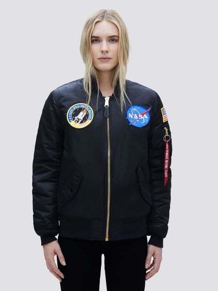 Куртка (бомбер) Alpha Industries MA-1 NASA Flight Jacket W Чорна 28871 фото