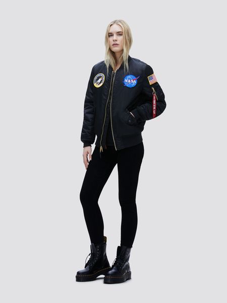 Куртка (бомбер) Alpha Industries MA-1 NASA Flight Jacket W Чорна 28871 фото