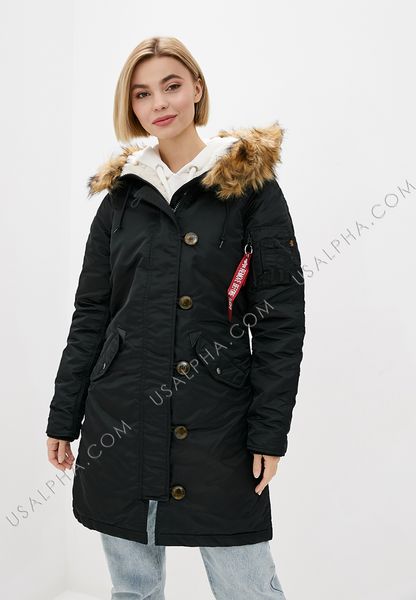 Жіноча зимова куртка N-3b Alpha Industries Elyse Parka Чорна 28825 фото