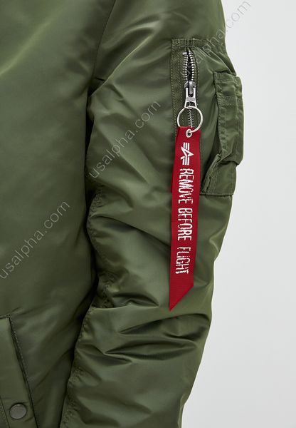 Куртка Alpha Industries MA-1 Long Зелена 28373 фото