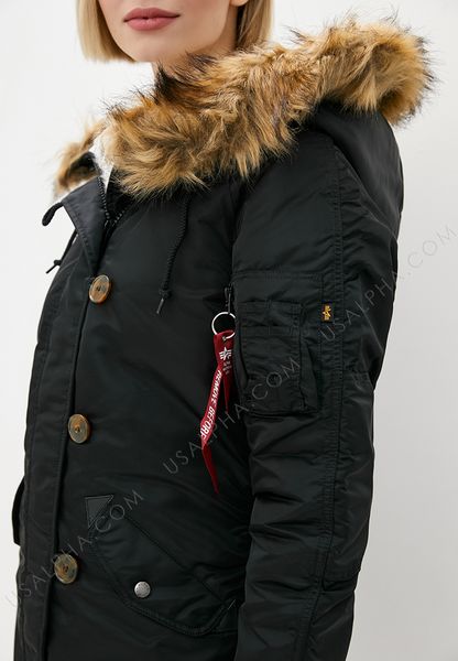 Жіноча зимова куртка N-3b Alpha Industries Elyse Parka Чорна 28825 фото