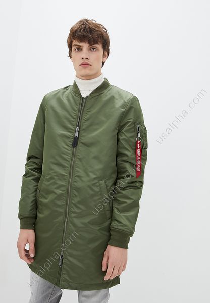 Куртка Alpha Industries MA-1 Long Зелена 28373 фото