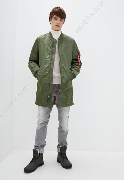 Куртка Alpha Industries MA-1 Long Зелена 28373 фото