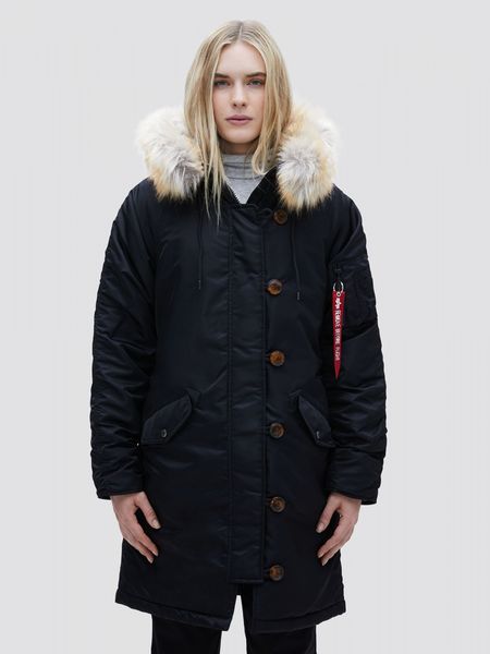 Жіноча зимова куртка N-3b Alpha Industries Elyse Parka Чорна 28825 фото